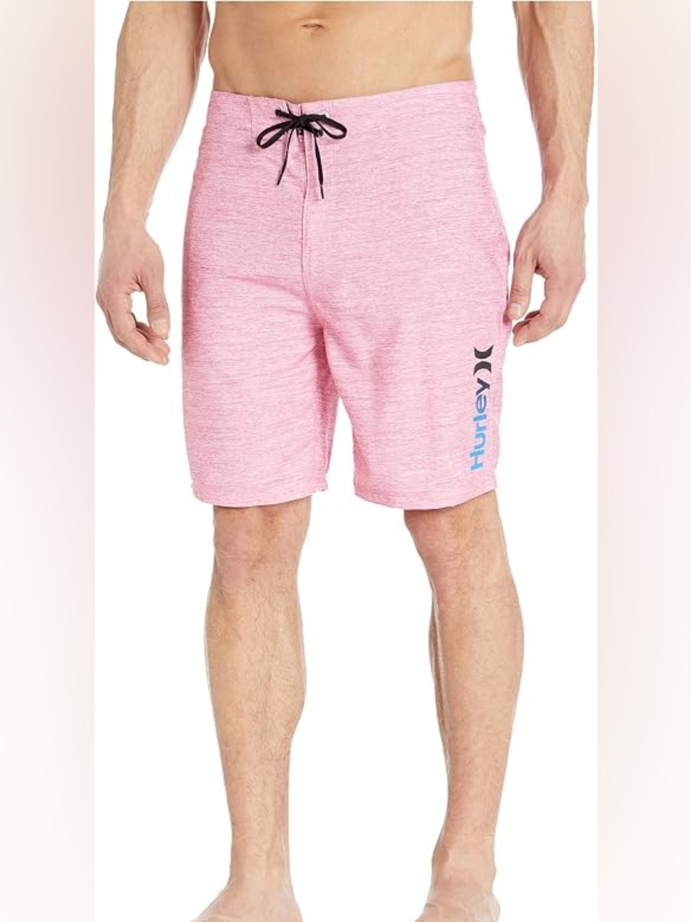 Hurley Men's Pink Heather Athletic Drawstring Shorts